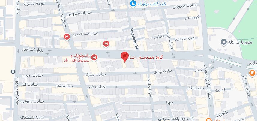 نمایش موقعیت گروه مهندسی رسا بر روی نقشه